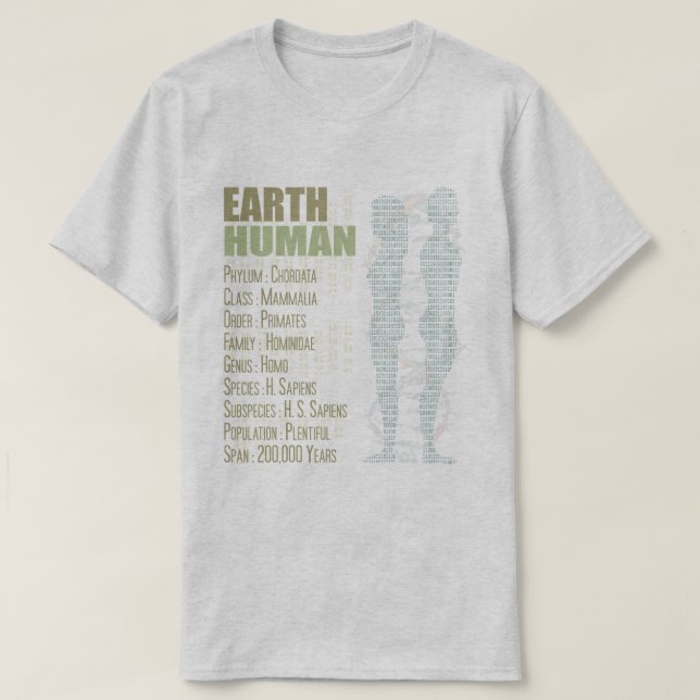 Earth Human T-Shirt (Design Front)