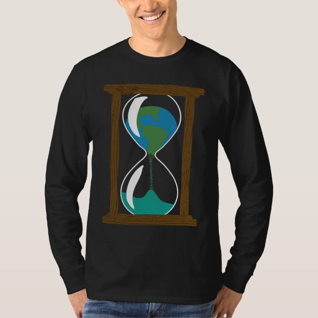Earth in an Hourglass Environmentalist Earth Day T T-Shirt (Front)