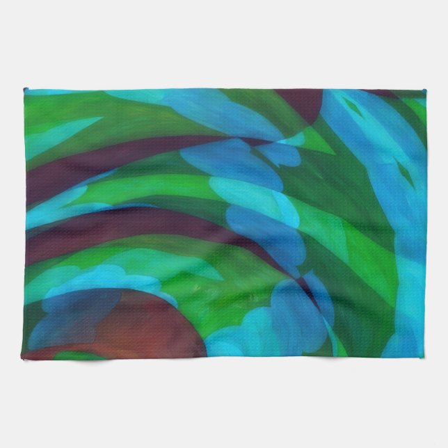 Earth in Motion Abstract Art Kitchen Towel (Horizontal)