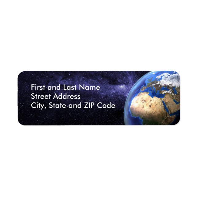 Earth in space label (Front)