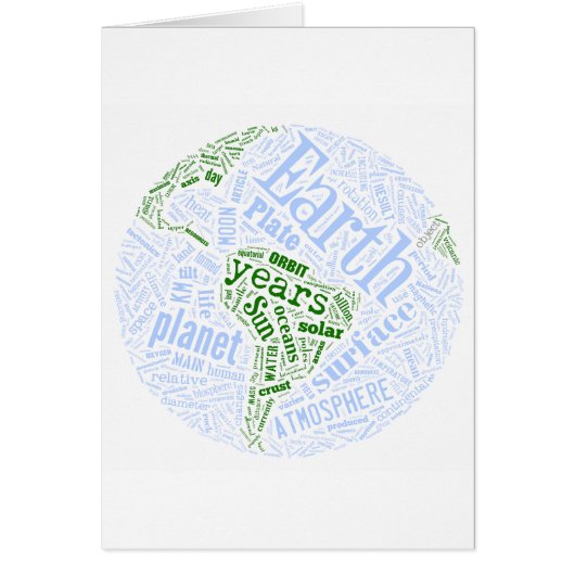Earth in Tagxedo Cards (Front)