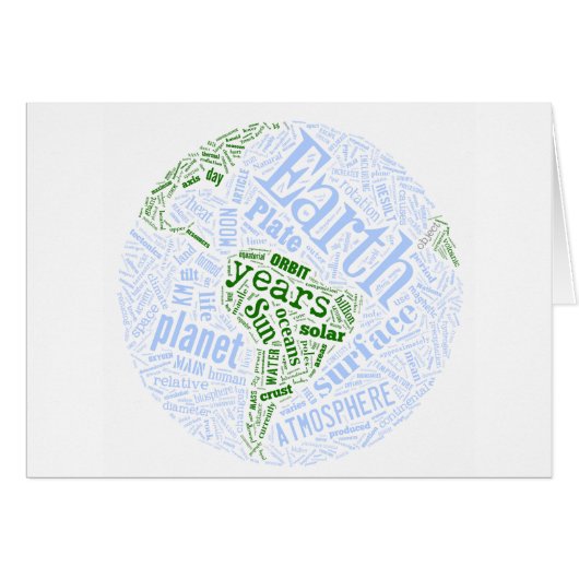 Earth in Tagxedo Cards (Front Horizontal)