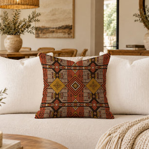 Earth Inspired African Decorative Throw Pillow Art