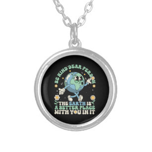 Earth Is A Better Place With You In It Silver Plated Necklace
