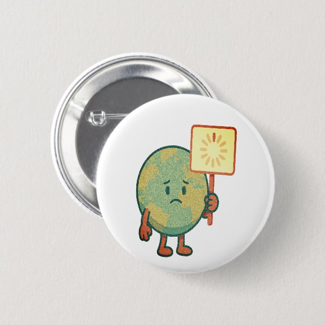 Earth is Loading... Please Wait Button (Front & Back)