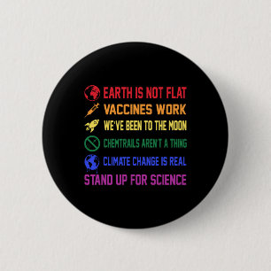 Earth Is Not Flat Vaccines Work Climate Change Ear Button