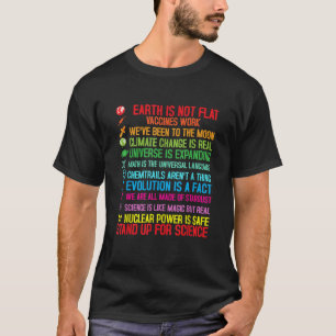 Earth Is Not Flat Vaccines Work Climate Change T-Shirt