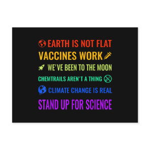 Earth is Not Flat Vaccines Work Funny science Postcard