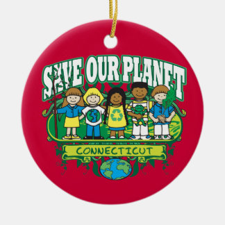 Earth Kids Connecticut Ceramic Ornament