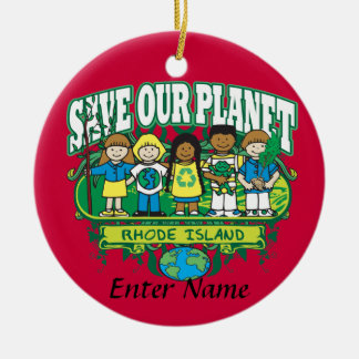 Earth Kids Rhode Island Ceramic Ornament