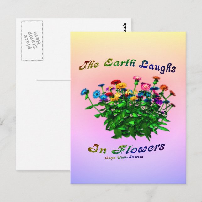 Earth Laughs In Flowers Inspirational Postcard (Front/Back)