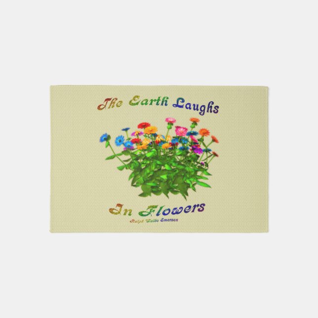 Earth Laughs In Flowers Inspirational Quote       Rug (Front)