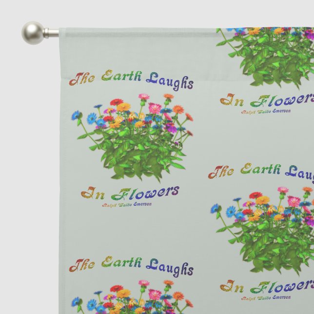 Earth Laughs In Flowers Inspirational Quote   Sheer Curtains (Pocket)