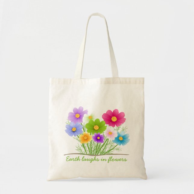 Earth Laughs In Flowers Natural Budget Tote Bag (Front)