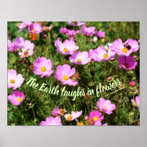 Earth Laughs In Flowers Quote Inspirational  Poster