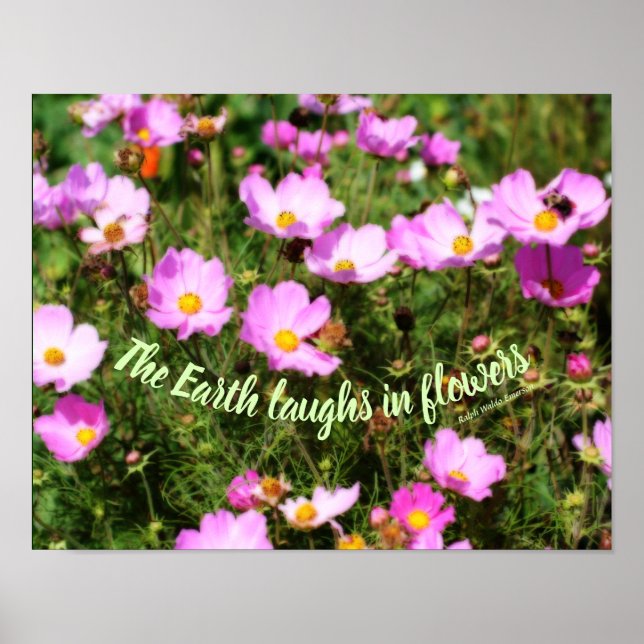 Earth Laughs In Flowers Quote Inspirational  Poster (Front)