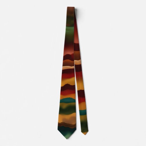 Earth layers Abstract Rainbow Pattern Neck Tie