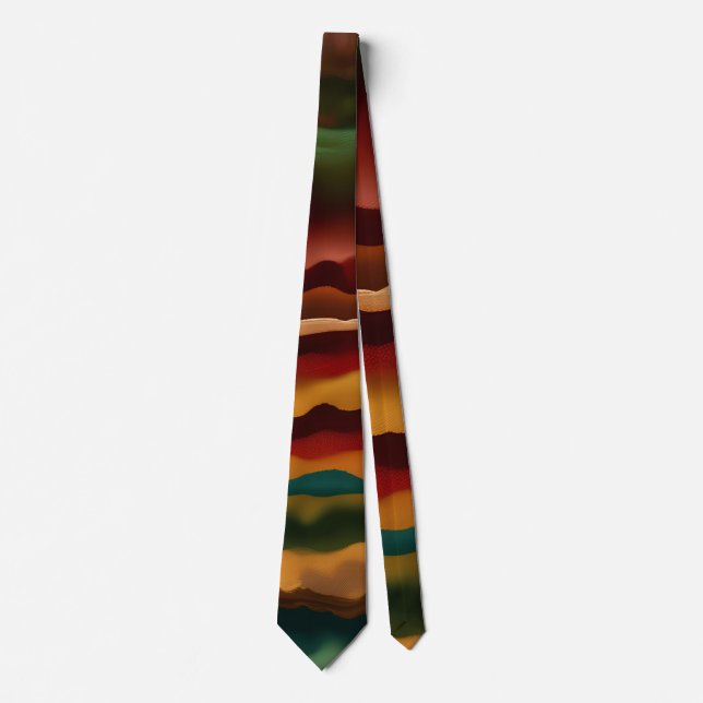 Earth layers Abstract Rainbow Pattern Neck Tie (Front)