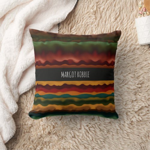 Earth layers Abstract Rainbow Pattern Throw Pillow