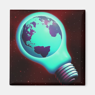 earth light bulb magnet