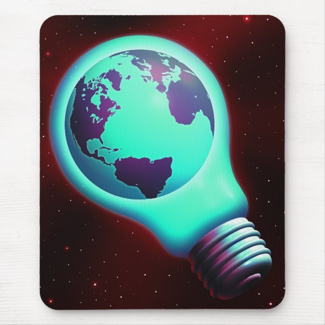 earth light bulb mouse pad (Front)