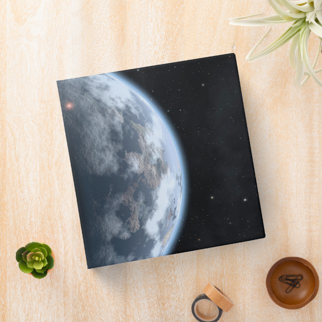 Earth-Like Planet With Oceans Coating Its Surface. 3 Ring Binder (In Situ)