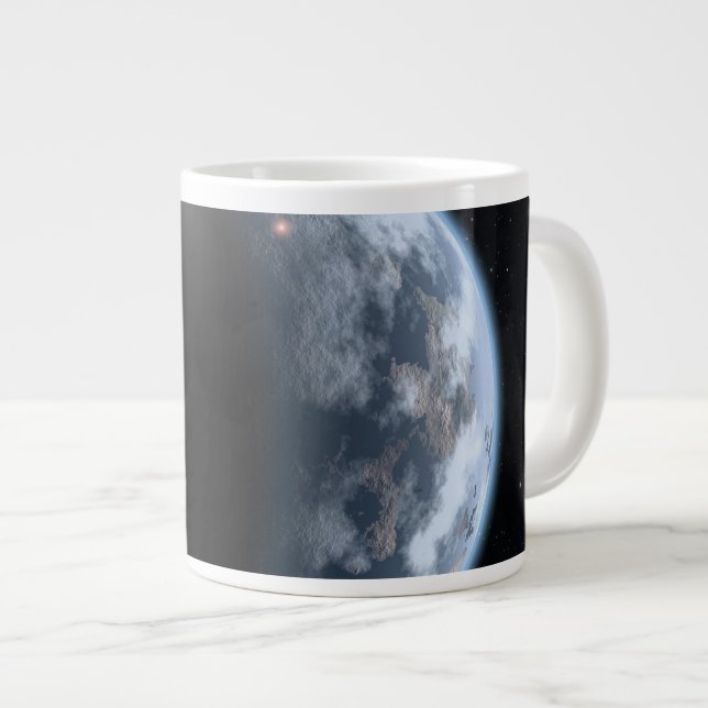 Earth-Like Planet With Oceans Coating Its Surface. Giant Coffee Mug (Front Right)