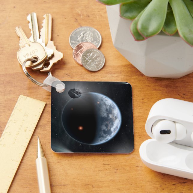 Earth-Like Planet With Oceans Coating Its Surface. Keychain (Desk)