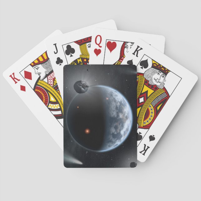Earth-Like Planet With Oceans Coating Its Surface. Poker Cards (Back)