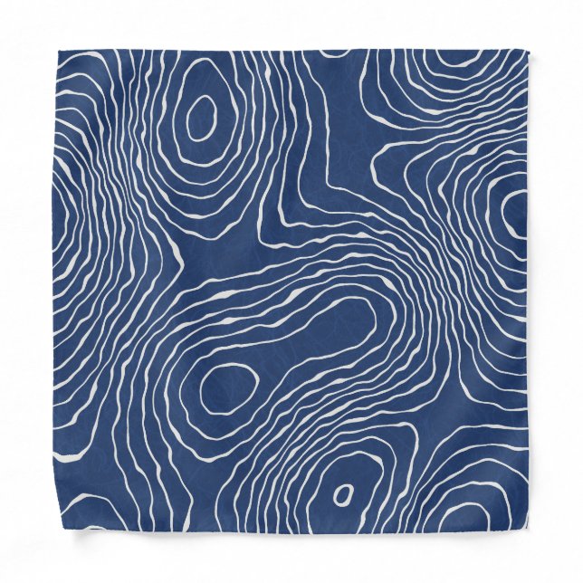 Earth Line Topographic Organic Print. Bandana (Front)