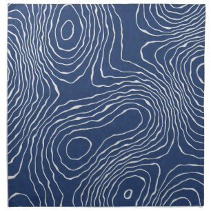 Earth Line Topographic Organic Print. Cloth Napkin