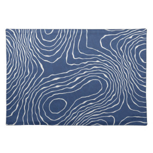 Earth Line Topographic Organic Print. Cloth Placemat