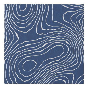 Earth Line Topographic Organic Print. Faux Canvas Print