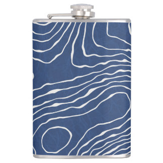 Earth Line Topographic Organic Print. Flask