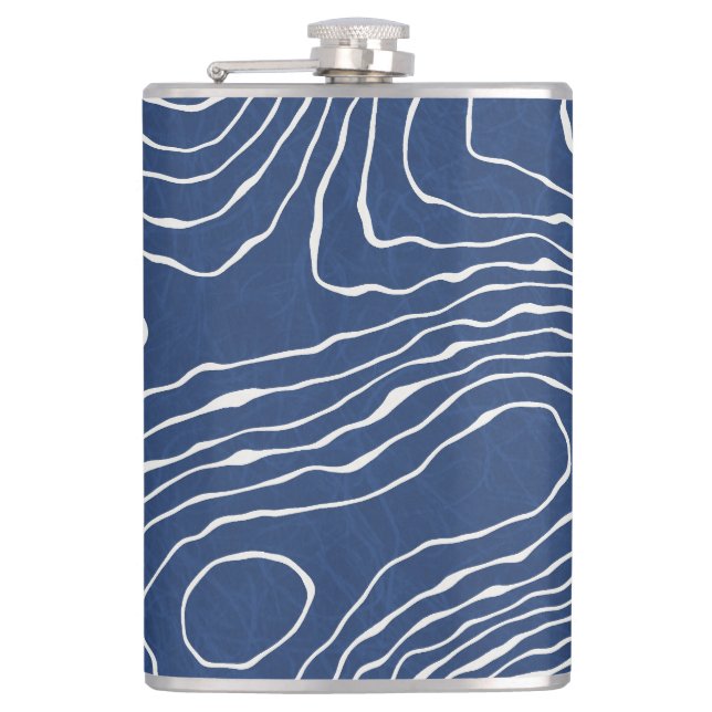Earth Line Topographic Organic Print. Flask (Front)