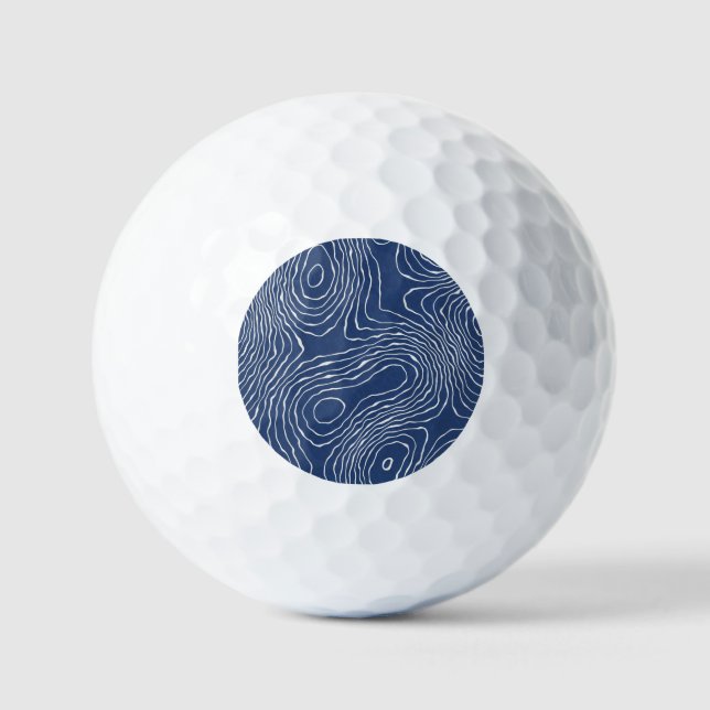Earth Line Topographic Organic Print. Golf Balls (Front)