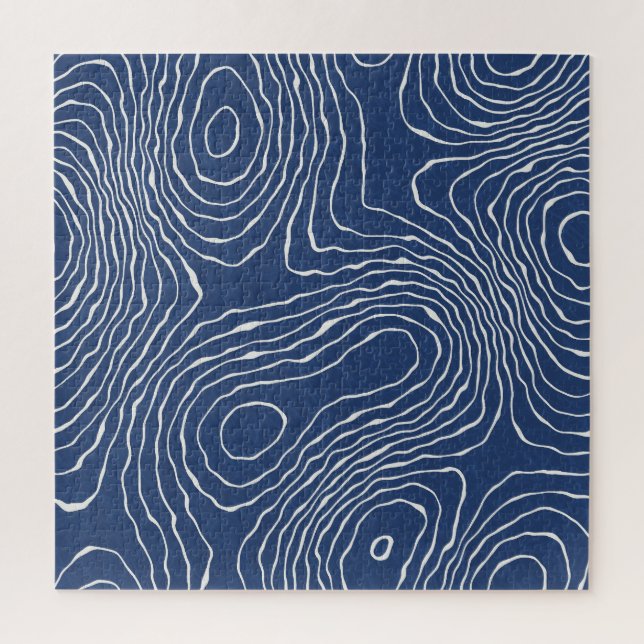 Earth Line Topographic Organic Print. Jigsaw Puzzle (Vertical)