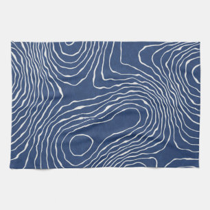 Earth Line Topographic Organic Print. Kitchen Towel