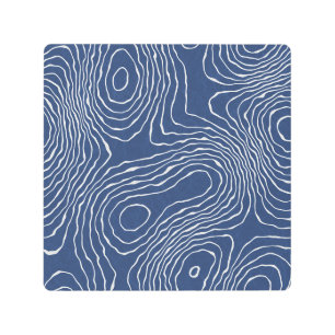 Earth Line Topographic Organic Print. Metal Print