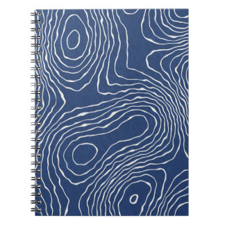Earth Line Topographic Organic Print. Notebook