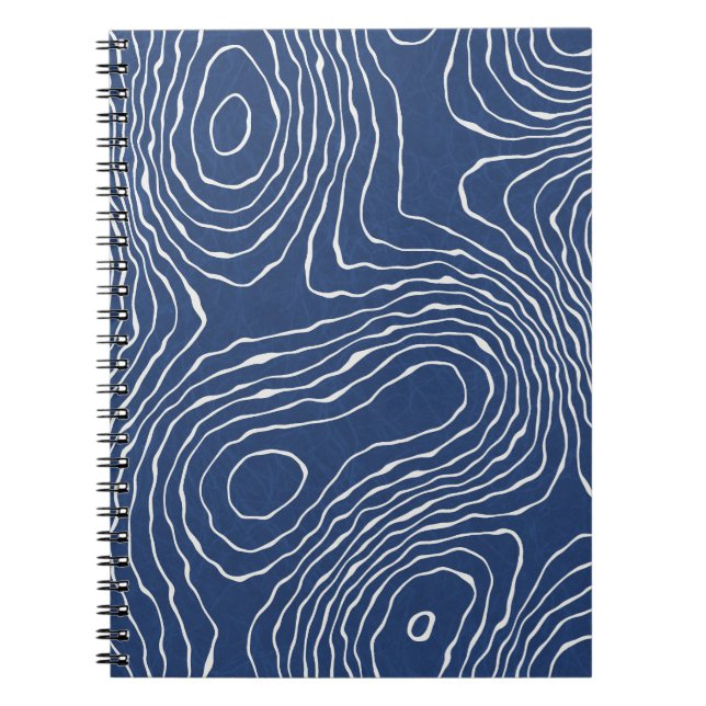 Earth Line Topographic Organic Print. Notebook (Front)