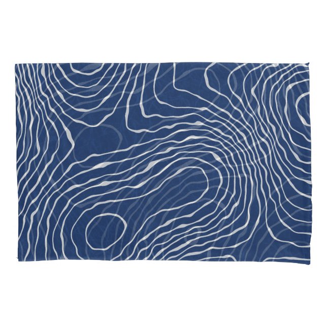 Earth Line Topographic Organic Print. Pillow Case (Front)