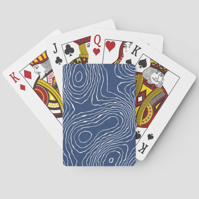 Earth Line Topographic Organic Print. Poker Cards (Back)