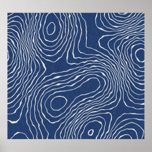 Earth Line Topographic Organic Print. Poster