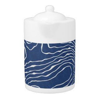 Earth Line Topographic Organic Print. Teapot
