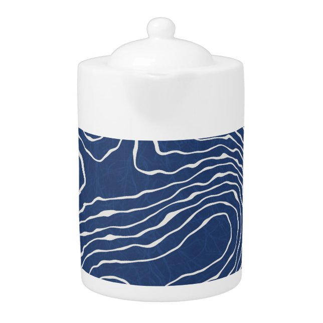 Earth Line Topographic Organic Print. Teapot (Front)