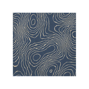 Earth Line Topographic Organic Print. Wood Wall Art