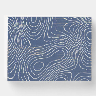 Earth Line Topographic Organic Print. Wooden Box Sign