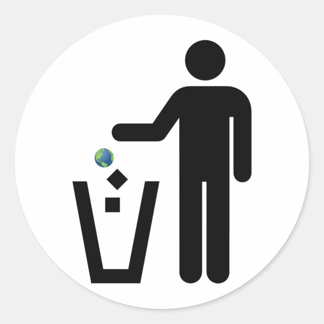 Earth Litter Disposal Classic Round Sticker (Front)