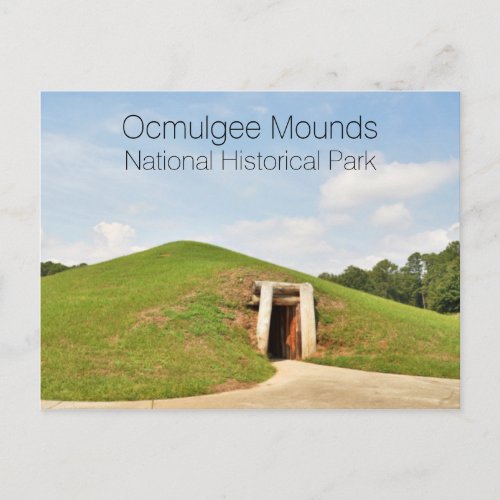 Earth Lodge Ocmulgee Mounds NHP Georgia Postcard